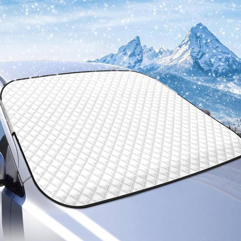 Autoscheibenabdeckung Winter, Sonnenschutz Auto Frontscheibe, Frontscheibenabdeckung Auto Windschutzscheiben Abdeckung, Auto Sonnenschutz Frontscheibe faltbar Gegen Schnee, EIS, Staub, Frost, Sonne UV von BNOYONERAS