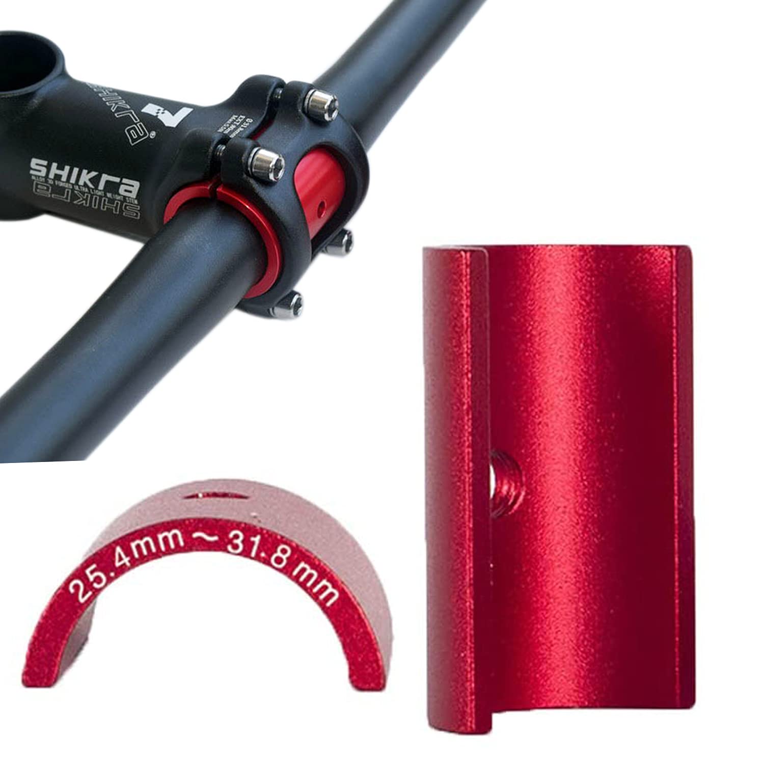 BNVB Lenkerhülse 25.4 auf 31.8 mm,Fahrradlenker Hülse,Lenkerschaft-Reduzierstück,Fahrradlenker Shim Spacer Spindelrohr-Reduzierstück Straßenradabdeckung Hülsenadapter von BNVB