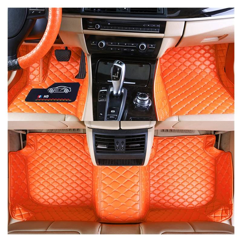 2 Türen Benutzerdefinierte Bodenmatte Kompatibel Mit Civic Coupe 2005 2006 2007 2008 2009 2010 Auto Zubehör Fuß Teppich(Orange) von BOABEODVB