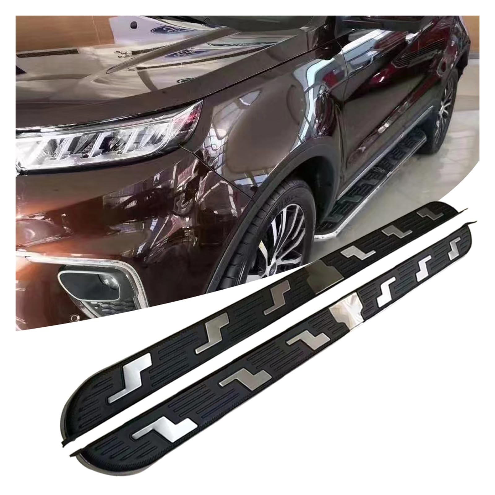 2Pcs Running Boards Side Steps Pedals Nerf Bar Compatible With Lincoln MKX 2015-2018 von BOABEODVB