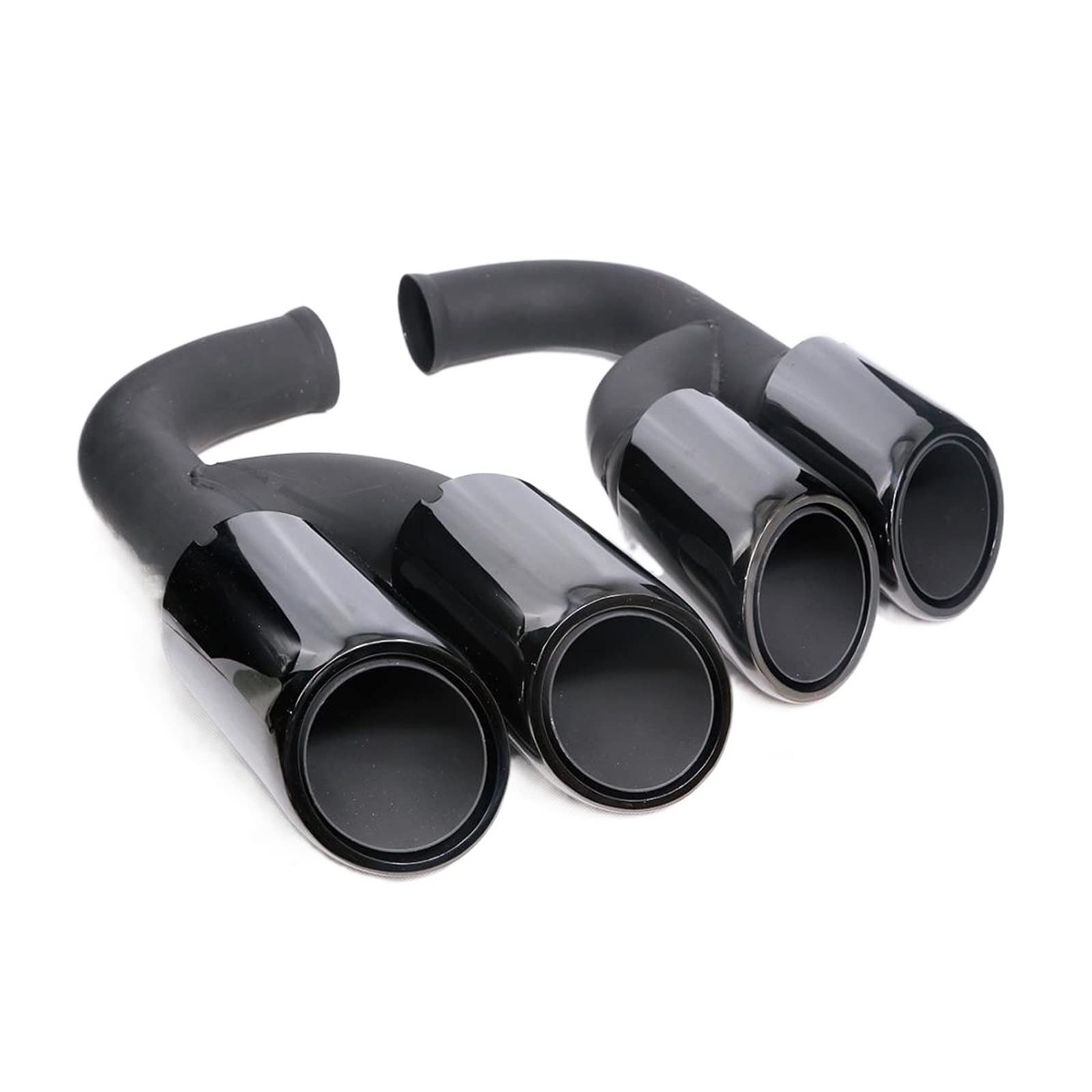 Black Stainless Steel Exhaust Tail Tips End Long Pipe Compatible With Cayenne V6 11-14 2011 2012 2013 2014 von BOABEODVB