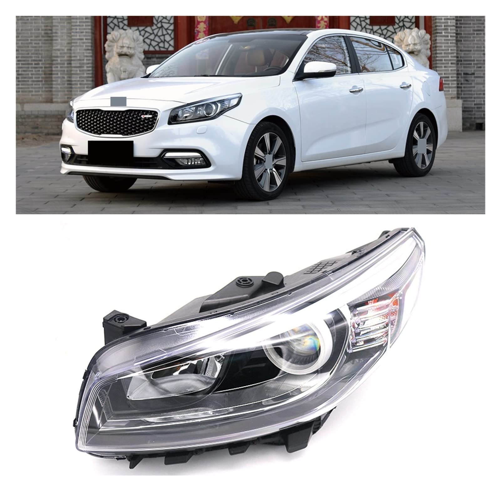 Front Bumper Headlight Headlamp Head Light Head Lamp Assembly Compatible With KIA K4 2014 2015 2016 2017(Right side,6 line) von BOABEODVB