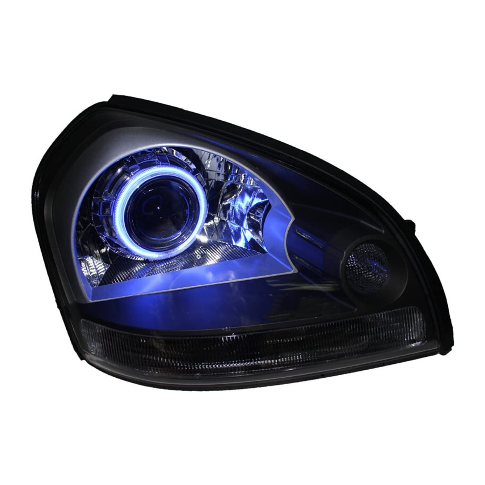 Headlight Headlamp Assembly Compatible With Hyundai Tucson 2004-2012 Angel Eye Lens Low And High Beam Streamer Turn Signal(Xenon) von BOABEODVB