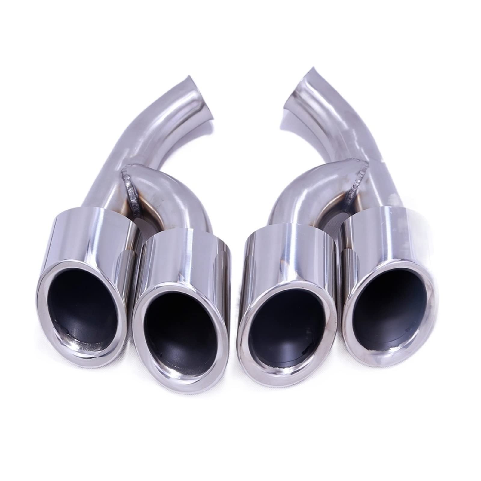 Pair Silver Rear Exhaust Tail Tips End Pipes Compatible With Cayenne 2015 2016 von BOABEODVB