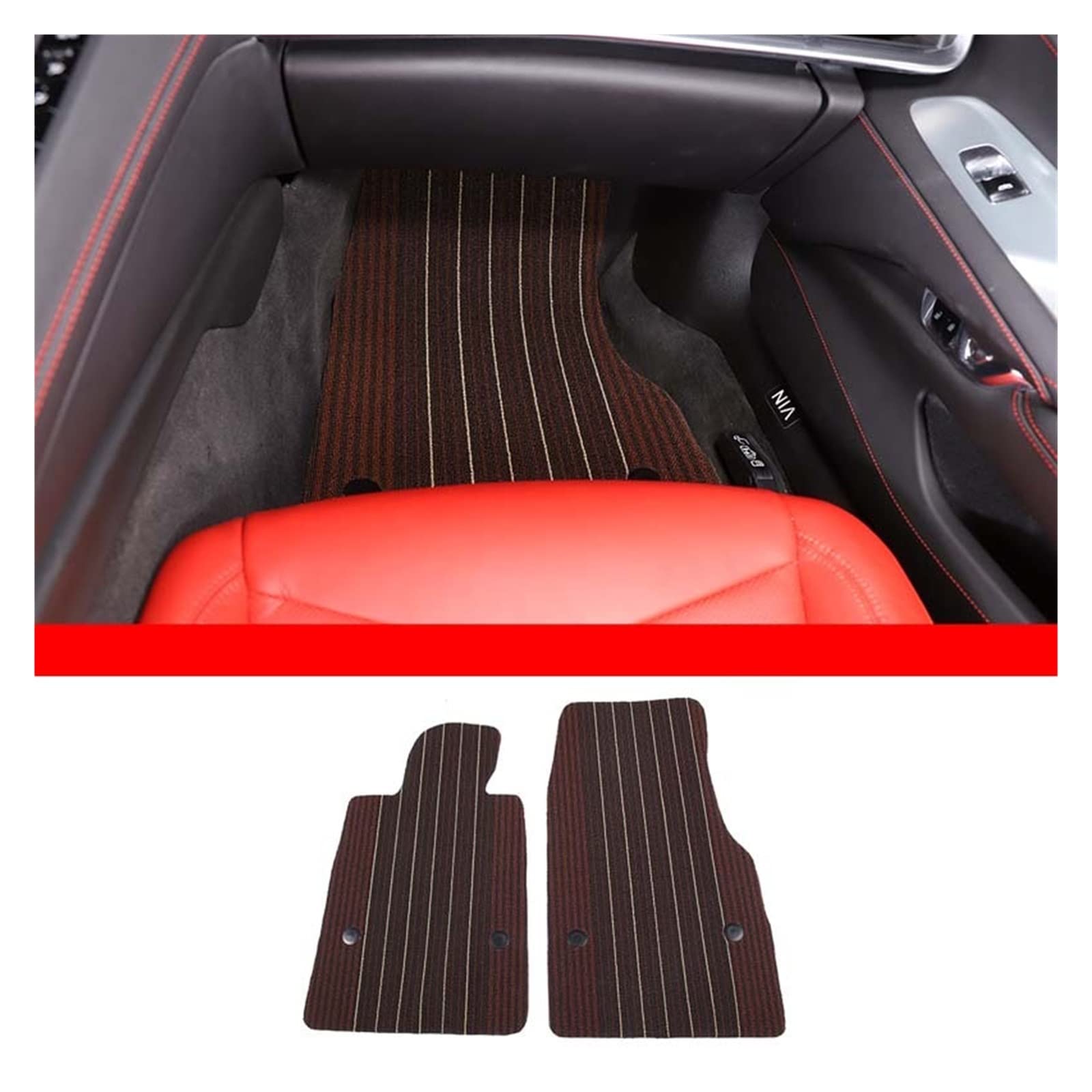 Zubehör Kompatibel Mit Corvette C8 Stringray Z51 Z06 2020-22 6 Stil Drive Beifahrer Schluck Draht Teppich Bodenmatte fuß Pad(Style 5) von BOABEODVB