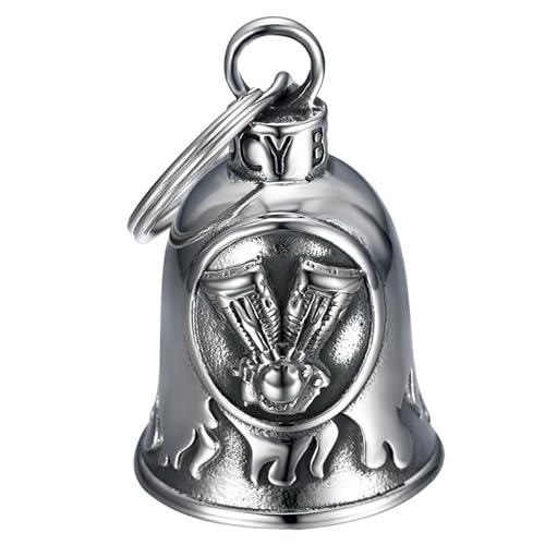 BOBIJOO JEWELRY - Clochette Moto V-Twin Motor Porte-Bonheur MOCY Bell Acier inoxydable Argent von BOBIJOO JEWELRY