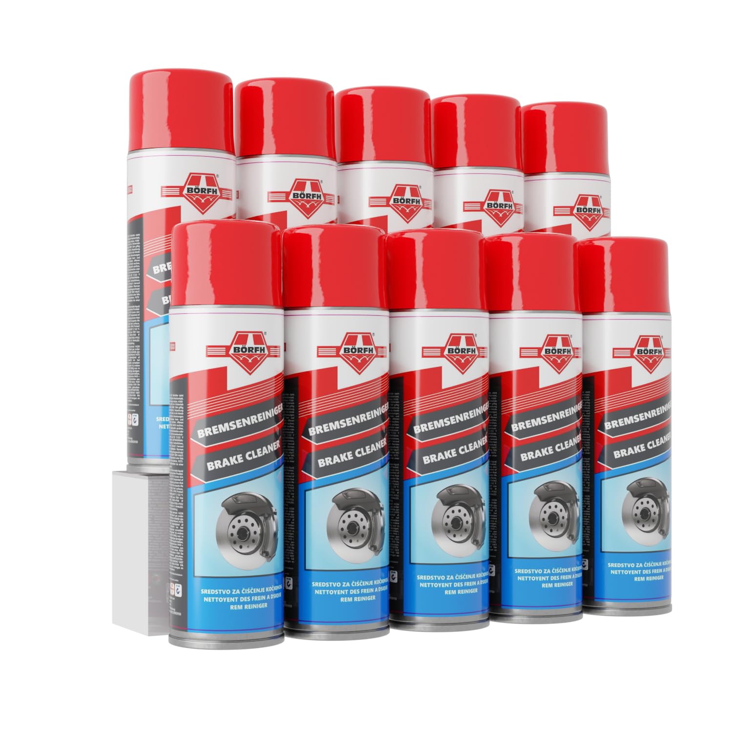 BÖRFH Bremsenreiniger - (10er Pack 500ML) Acetonfrei Bremsenreiniger für Scheiben, Beläge, Bremssättel, Federn, Rotoren und Kupplung, Teilereiniger, Industrieteilereiniger von BÖRFH