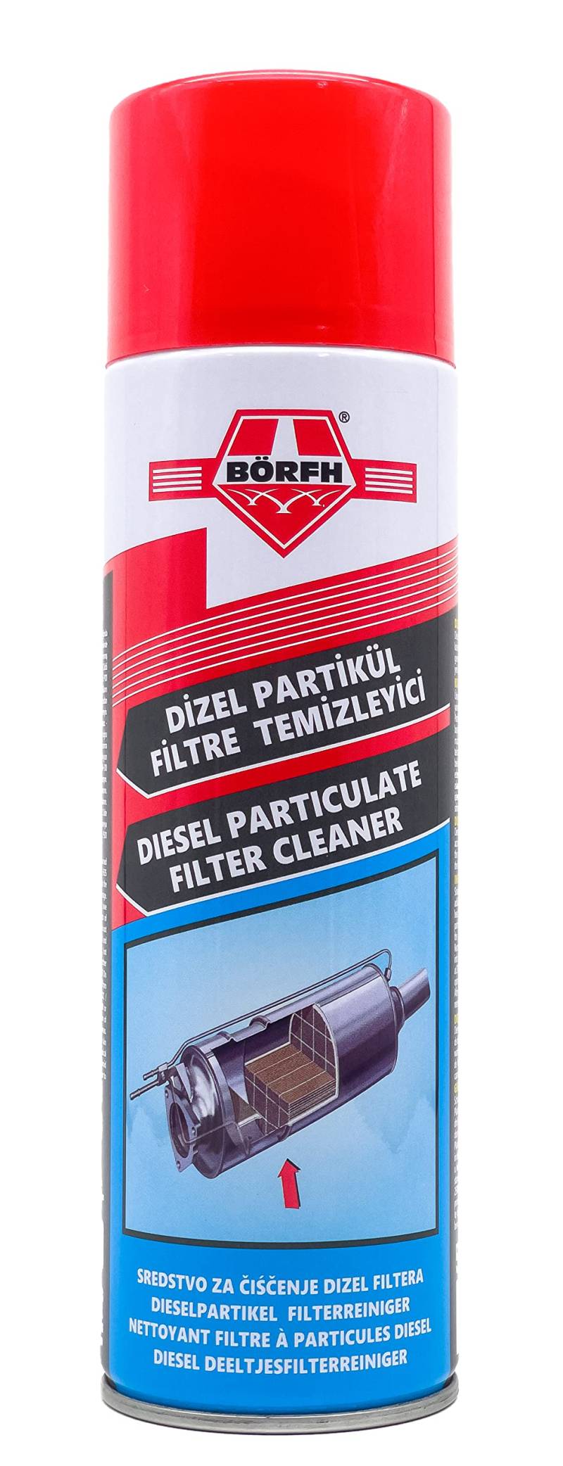 BÖRFH - DPF Reiniger mit Sonde - Hochwirksames Reinigungsmittel für Dieselpartikelfilter - Entfernt Ablagerungen und Verstopfungen - Interne Reinigung mit Sonde - Für alle Arten von Dieselmotoren von BÖRFH