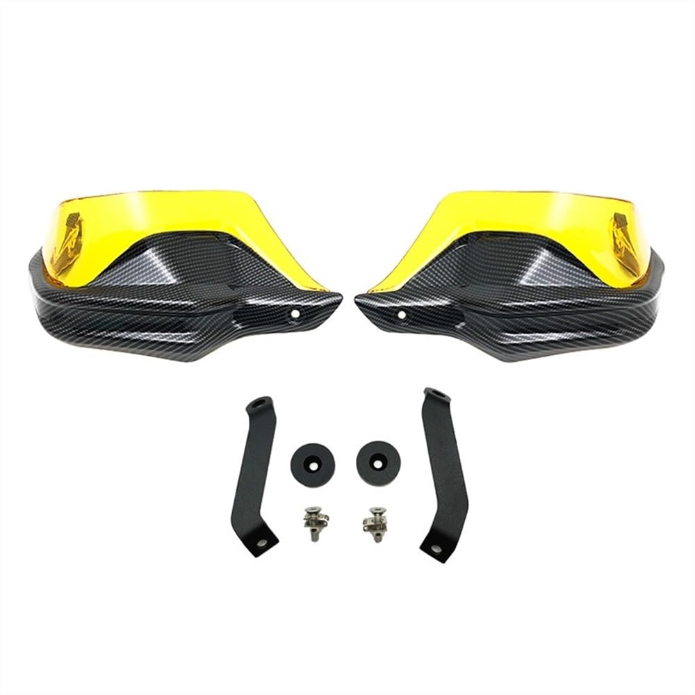 BOEYDSE88 Motorrad Handschutz Für H&ONDA NC750X DCT NC750S NC700X NC 750X2013-2023 Motorrad Carbon Handprotektoren Schild Guards Windschutzscheibe Hand Wind Schutz(Yellow25) von BOEYDSE88