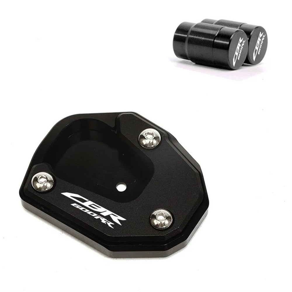 Motorrad Ständerverlängerung Für CBR600RR CBR 600RR 2007-2022 2021 2020 Motorrad Ventil Kappe & Kickstand Fuß Seite Stehen Verlängerung Pad Unterstützung Platte(Black A) von BOEYDSE88