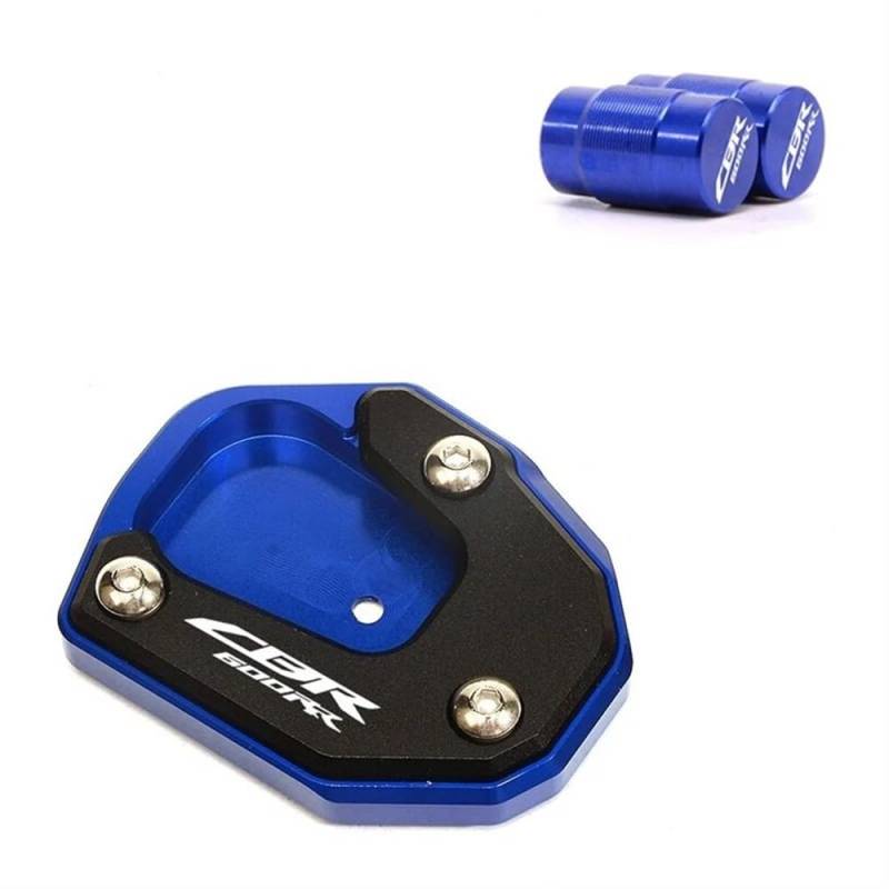 Motorrad Ständerverlängerung Für CBR600RR CBR 600RR 2007-2022 2021 2020 Motorrad Ventil Kappe & Kickstand Fuß Seite Stehen Verlängerung Pad Unterstützung Platte(Blue A) von BOEYDSE88