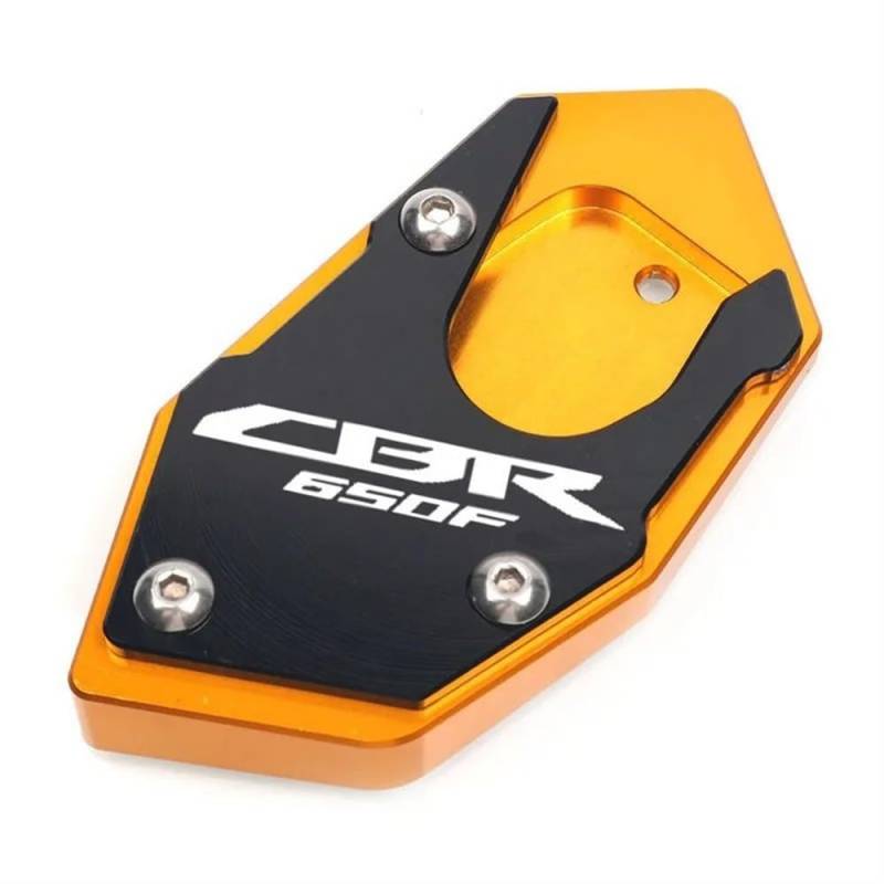 Motorrad Ständerverlängerung Für CBR650R CB650R CBR650F CB650F Motorrad CNC Kickstand Fuß Seitenständer Verlängerung Pad Stützplatte Vergrößern Ständer(CBR650F-Gold) von BOEYDSE88