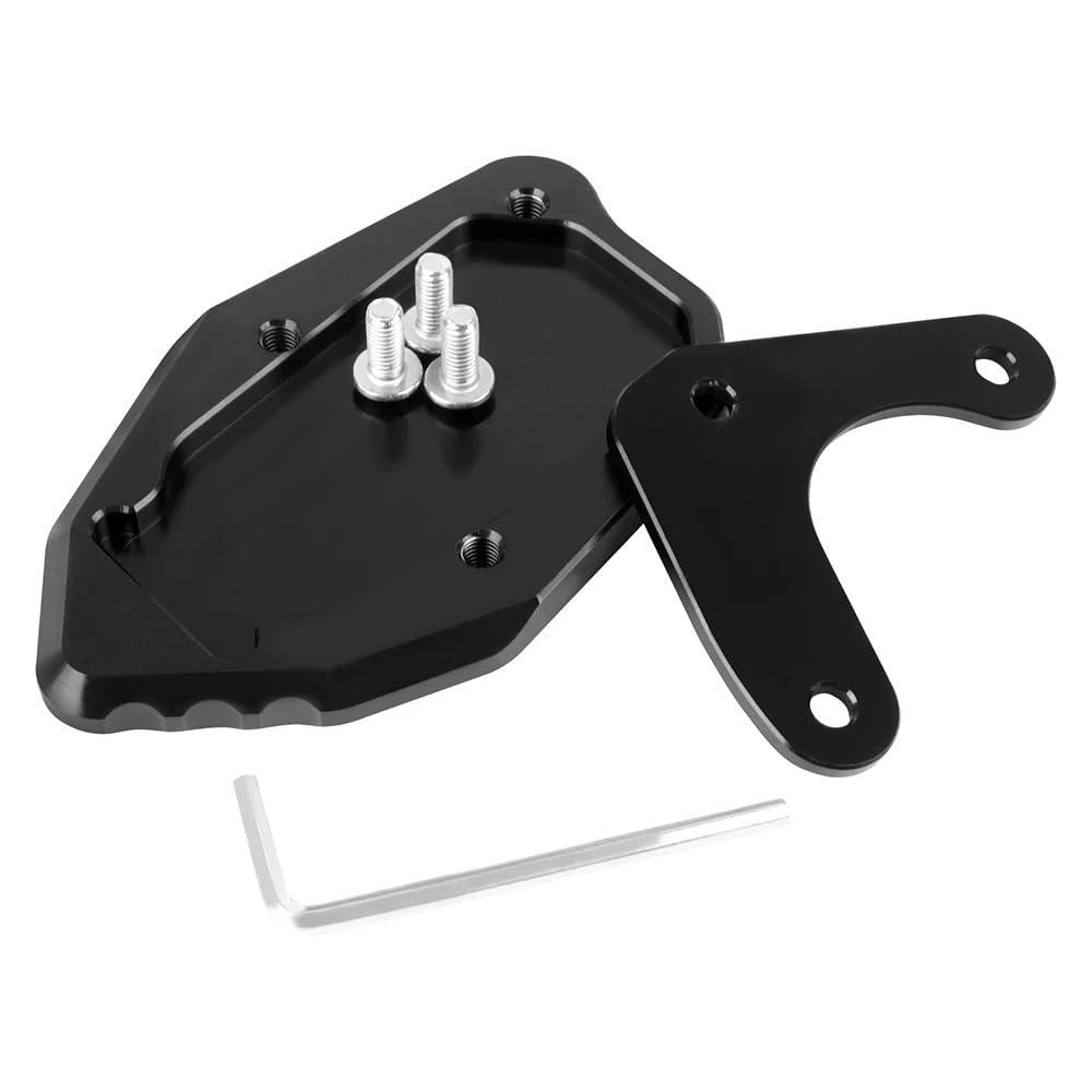 Motorrad Ständerverlängerung Für CRF300L CRF 300 L CRF 300 Rally 2020 2021-2024 Kickstand Verlängerung Platte Fuß Seite Stehen Enlarger Pad Unterstützung Platte(Black-no logo) von BOEYDSE88