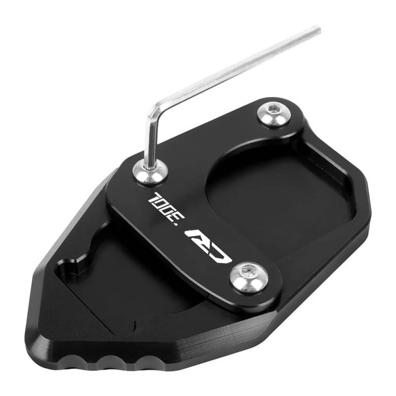 Motorrad Ständerverlängerung Für CRF300L CRF 300 L CRF 300 Rally 2020 2021-2024 Kickstand Verlängerung Platte Fuß Seite Stehen Enlarger Pad Unterstützung Platte(Black-with logo) von BOEYDSE88