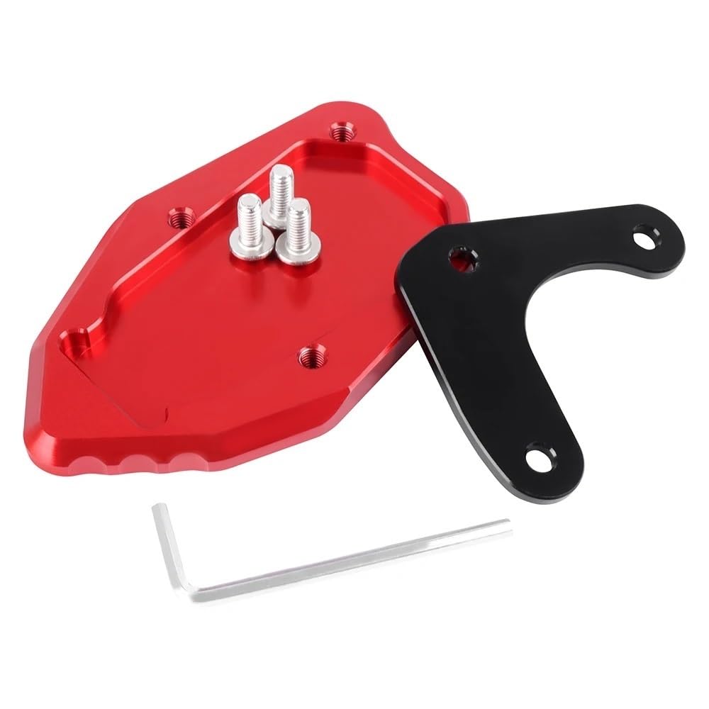 Motorrad Ständerverlängerung Für CRF300L CRF 300 L CRF 300 Rally 2020 2021-2024 Kickstand Verlängerung Platte Fuß Seite Stehen Enlarger Pad Unterstützung Platte(Red-no logo) von BOEYDSE88