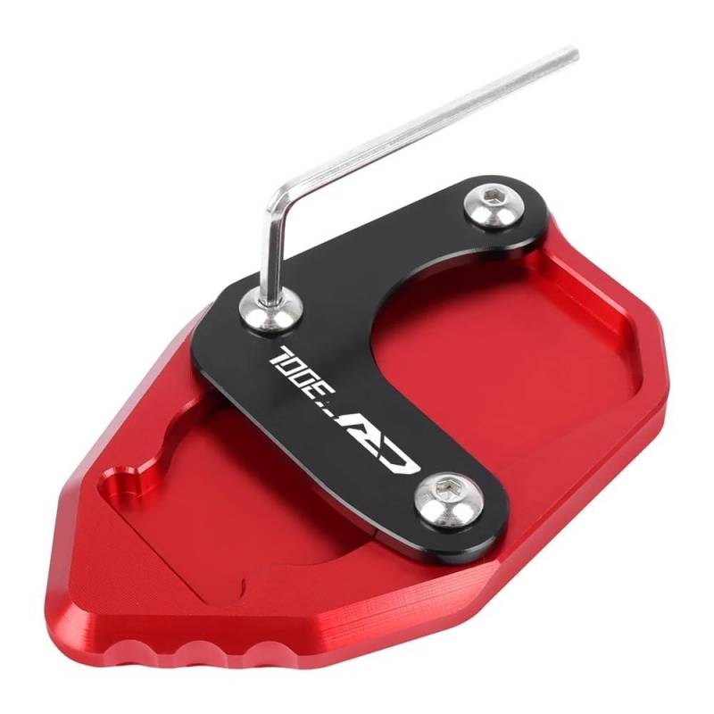 Motorrad Ständerverlängerung Für CRF300L CRF 300 L CRF 300 Rally 2020 2021-2024 Kickstand Verlängerung Platte Fuß Seite Stehen Enlarger Pad Unterstützung Platte(Red-with logo) von BOEYDSE88