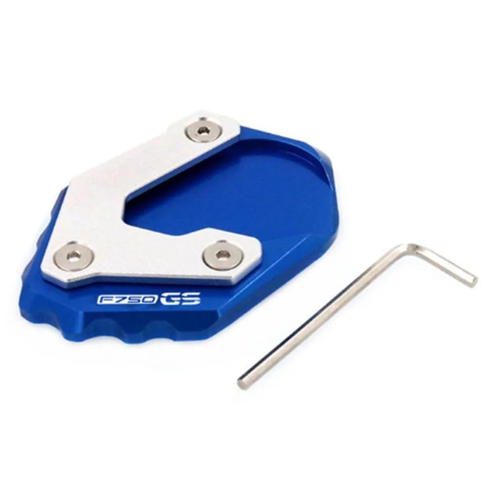 Motorrad Ständerverlängerung Für F750GS F750 GS F 750 GS 2018 2019 2020 Motorrad CNC Kickstand Fuß Seitenständer Verlängerung Pad Stützplatte(F750GS-Blue) von BOEYDSE88