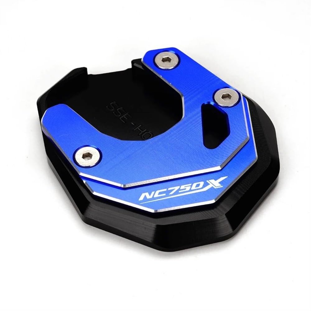 Motorrad Ständerverlängerung Für NC750X 2021 2022 2023 NC 750X NC750 X Motorrad CNC Fuß Seite Stehen Platte Ständer Enlarger Unterstützung Verlängerung Pad(Blue-A) von BOEYDSE88