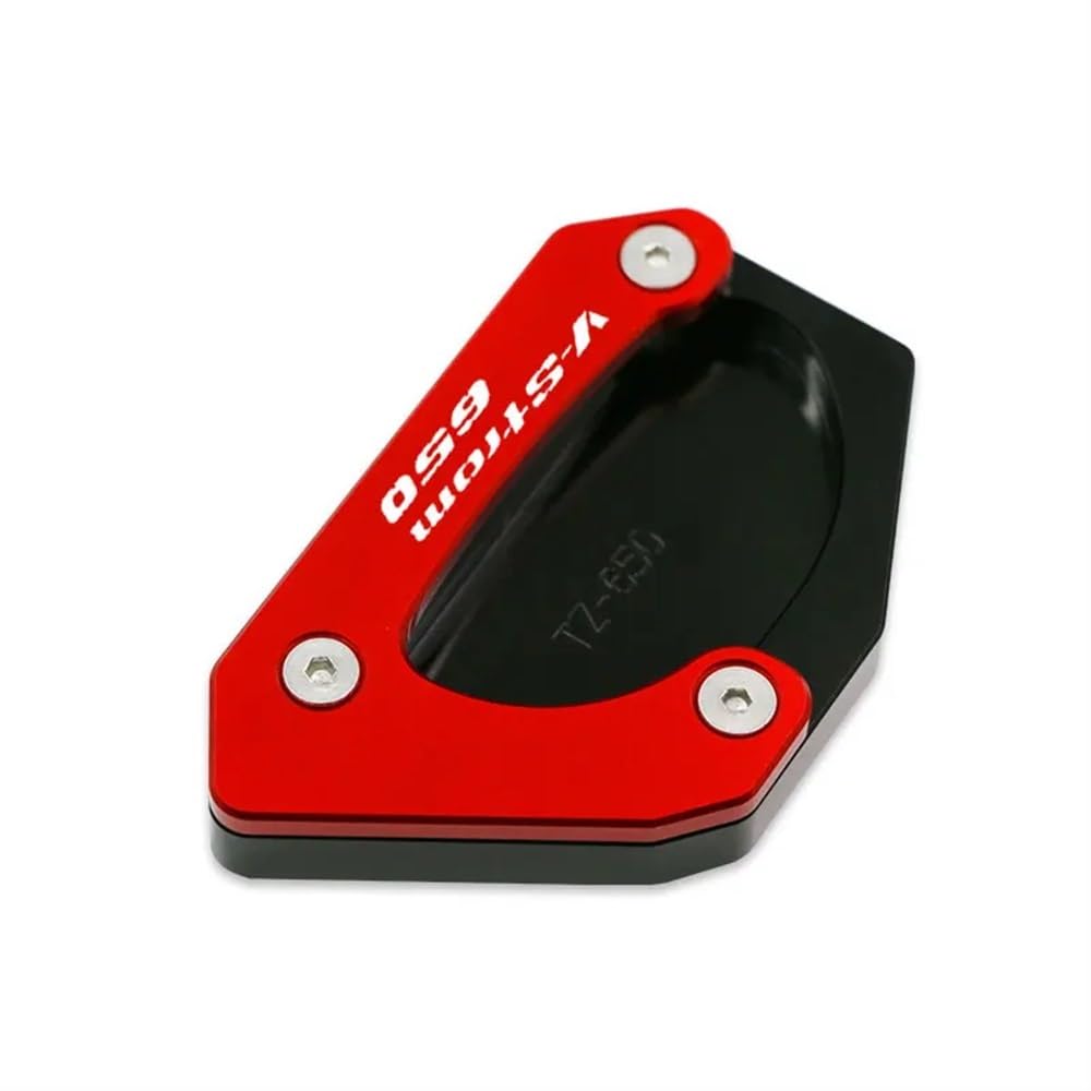 Motorrad Ständerverlängerung Für SUZUKI V-STROM 650 /XT VSTROM Dl 650 DL650 V STROM650 2004-2023 Motorrad Seite Stehen Enlarger Kickstand Platte Pad(650 Red) von BOEYDSE88