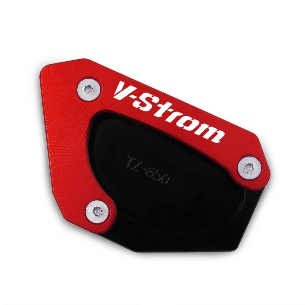 Motorrad Ständerverlängerung Für SUZUKI V-STROM 650 /XT VSTROM Dl 650 DL650 V STROM650 2004-2023 Motorrad Seite Stehen Enlarger Kickstand Platte Pad(Red) von BOEYDSE88