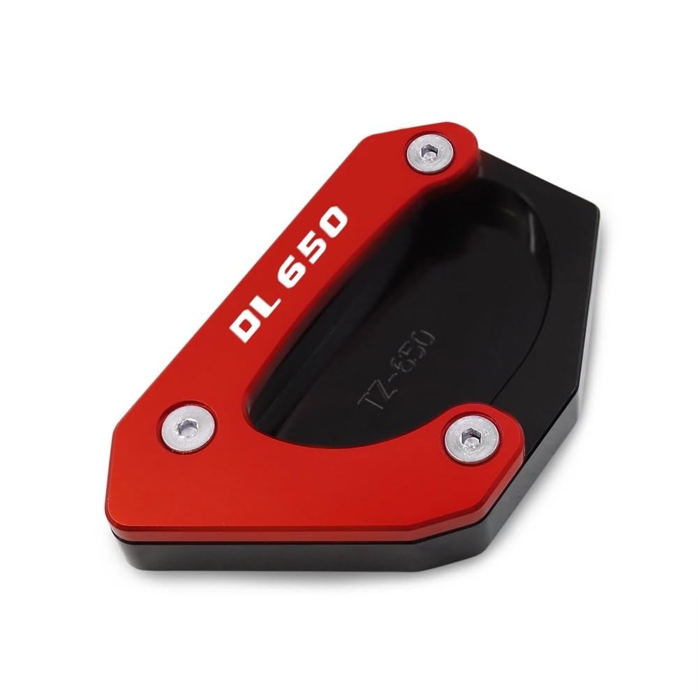 Motorrad Ständerverlängerung Für V-STROM 650/XT VSTROM DL650 V STROM650 2012-2023 Motorrad CNC Kickstand Fuß Seitenständer Vergrößern Verlängerungsplatte Pad(Red1) von BOEYDSE88