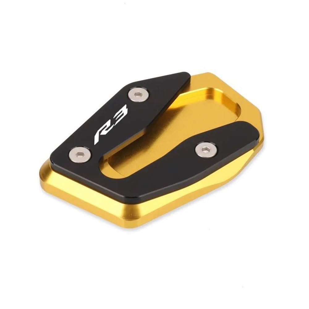 Motorrad Ständerverlängerung Kickstand Fußseite Verlängerung Pad Unterstützung Platte Vergrößern Ständer Für YZF-R3 YZF-R25 YZFR3 YZFR25 YZF R3 R25 2021-2024(Gold) von BOEYDSE88