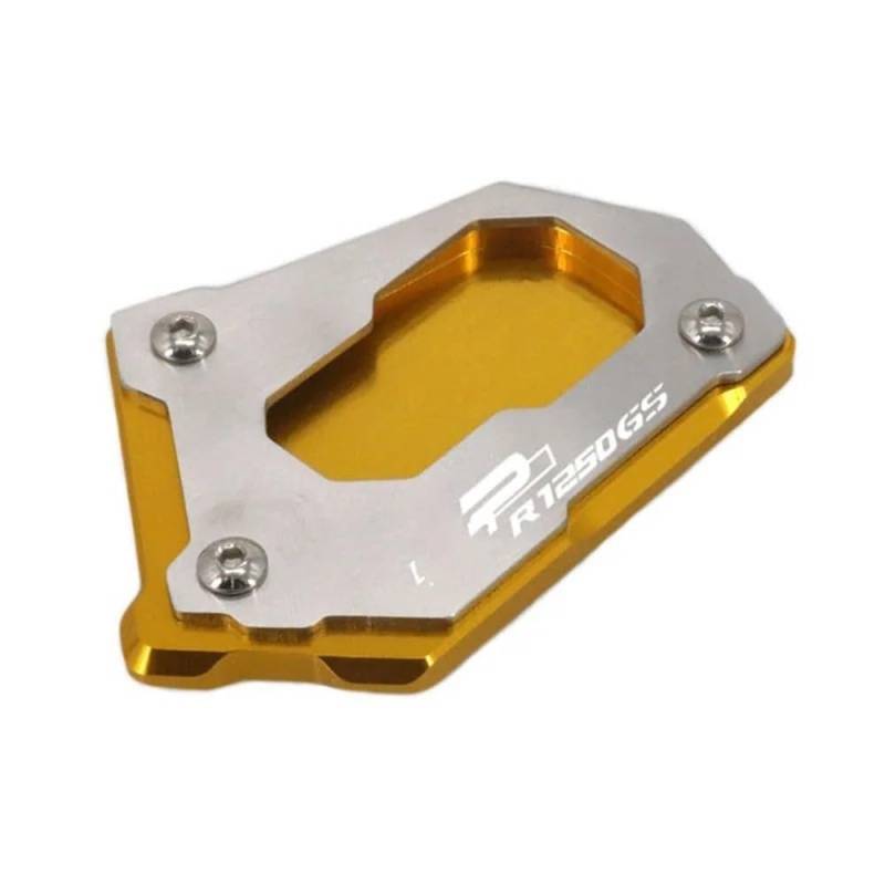 Motorrad Ständerverlängerung Motorrad Kickstand Fuß Seite Verlängerung Pad Unterstützung Platte Vergrößern Stand Fit Für R1250GS Rallye HP R1250 GS 2018-2021(Gold) von BOEYDSE88