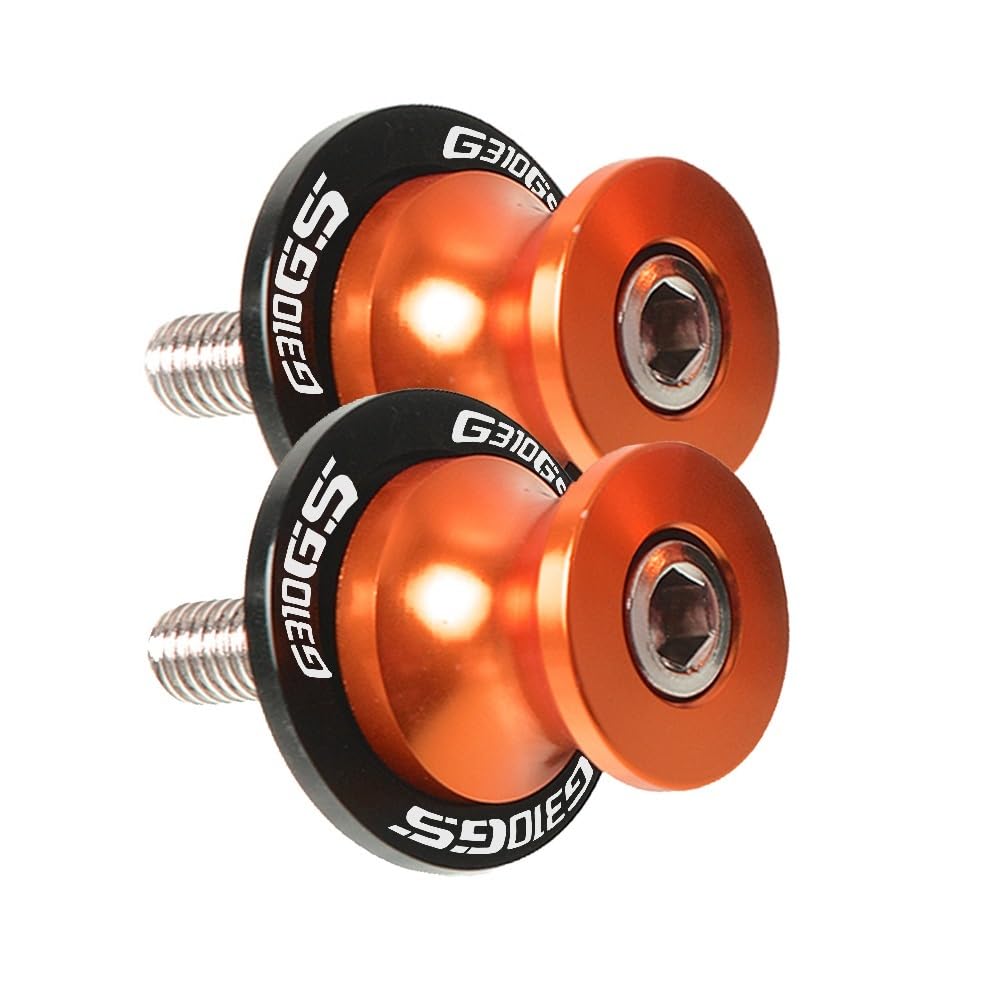 Spulenschieber FÜR B&MW G310GS G 310 GS 2017 2018 2019 2020 2021 Motorrad Schwinge Spulen Hinten Ständer Schrauben Sliders CNC Aluminium Zubehör(8MM Orange) von BOEYDSE88