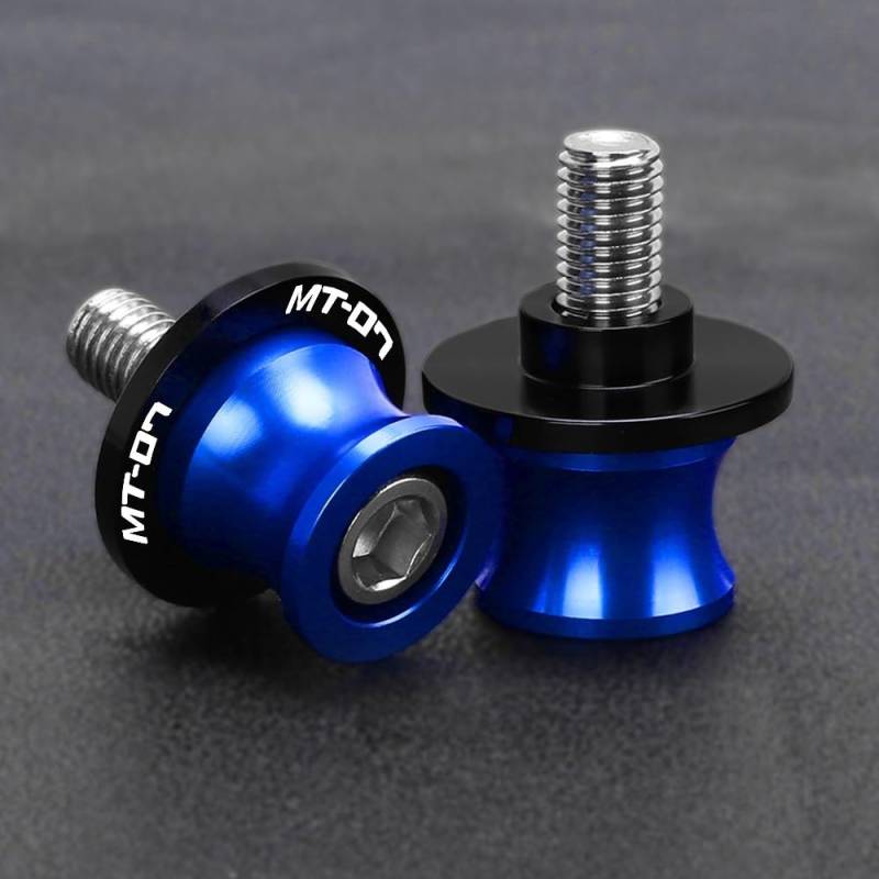 Spulenschieber FÜR MT07 MT 07 2014 2015 2016 2017 2018 2019 2020 2021 2022 Motor 6 MM Schwinge Sliders Spulen Stand Schrauben Sliders(A Blue) von BOEYDSE88