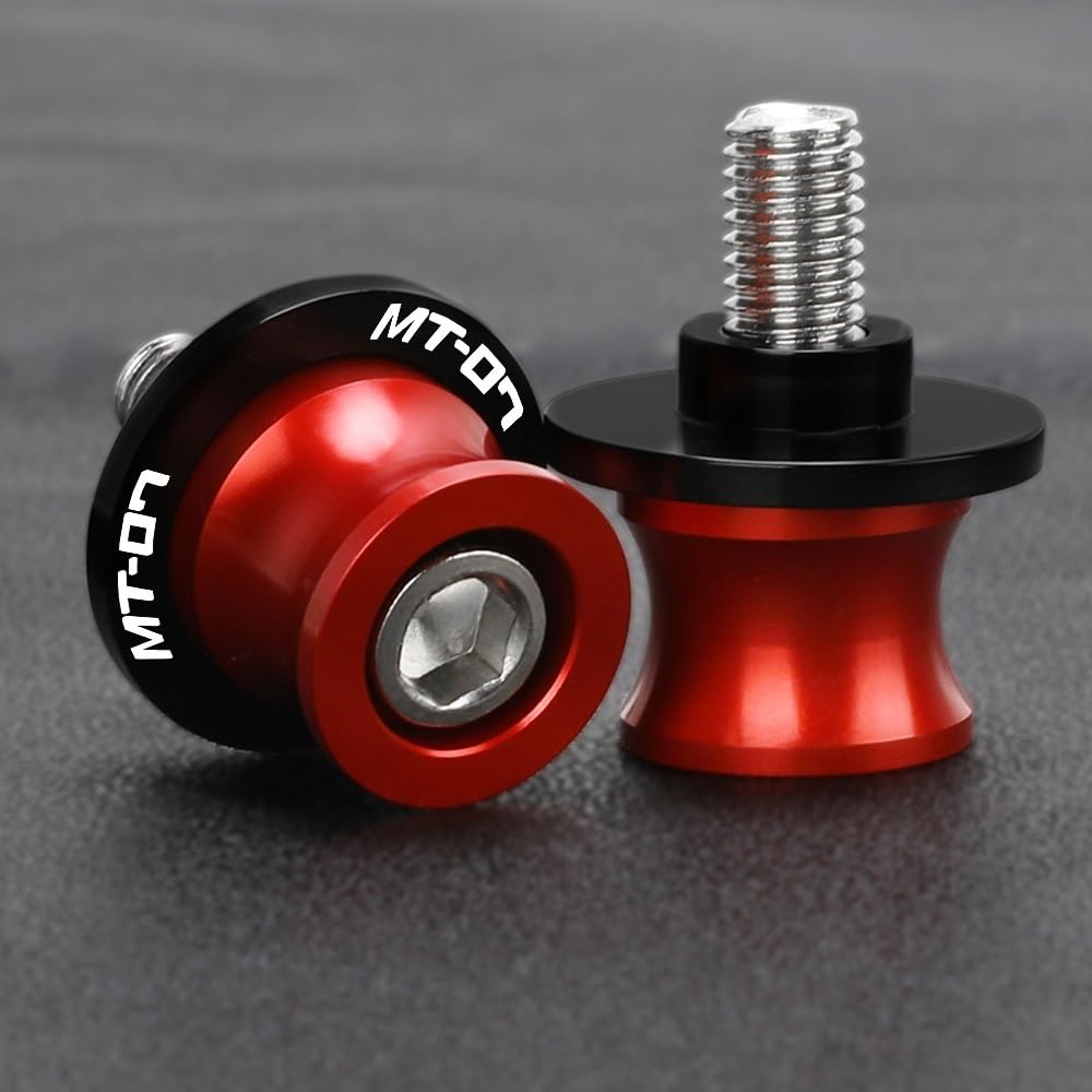 Spulenschieber FÜR MT07 MT 07 2014 2015 2016 2017 2018 2019 2020 2021 2022 Motor 6 MM Schwinge Sliders Spulen Stand Schrauben Sliders(A Red) von BOEYDSE88