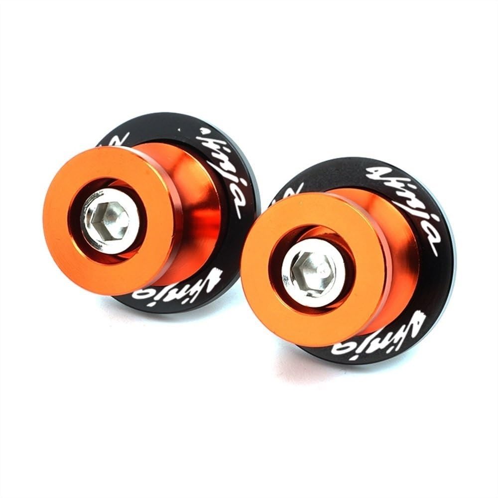 Spulenschieber Motorrad Hinterrad Schwinge Spool Slider Steht Schraube Für Ninja Ninja400 Ninja650 Ninja1000 Ninja 125 400 1000 Teile(8MM Orange) von BOEYDSE88