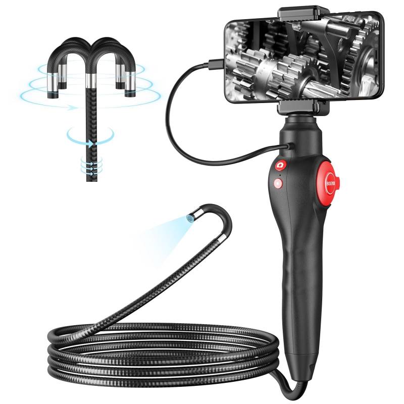 Endoskop, Bi-direktionales 180° Smartphone Serpent Endoskop, 8,5 mm Endoskop Kamera, Professionelles Endoskop für USB/iPhone/Android, 1080P Endoskop, IP67 Wasserdichtes Endoskop von BOGYKIK