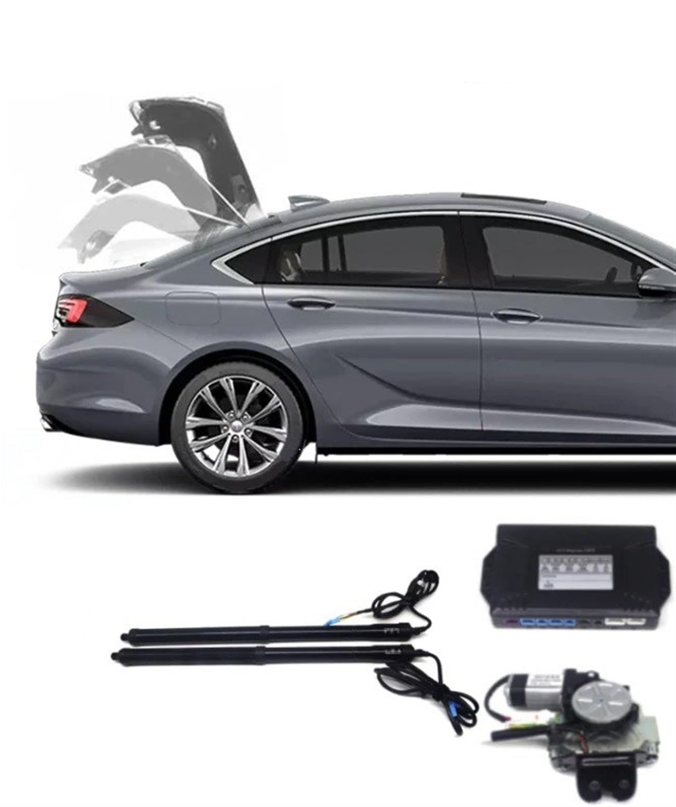 Antriebseinheit Heckklappe Gasdruckfeder Für Buick Für Regal 2017-2023 Elektrische Heckklappe Hebebühne Auto Automatische Kofferraum Öffnung Stick Fuß Kit(with Kick Sensor) von BOHHO