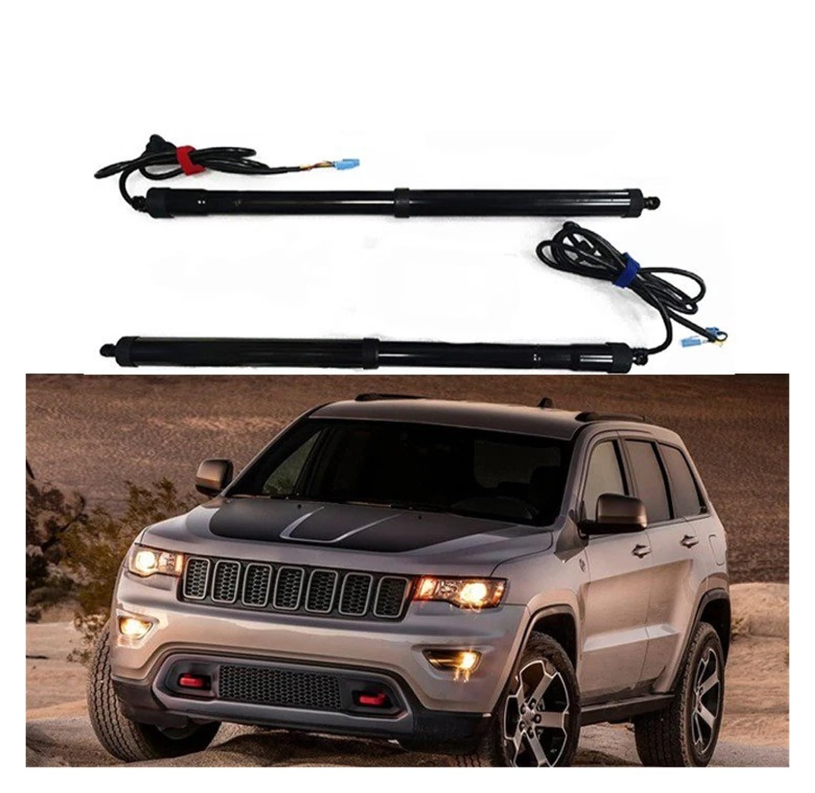 Antriebseinheit Heckklappe Gasdruckfeder Für Jeep Für Grand Für Cherokee 2016-2023 Elektrische Heckklappe Hebebühne Automatische Kofferraum Öffnung Elektrische Motor(with Kick Sensor) von BOHHO