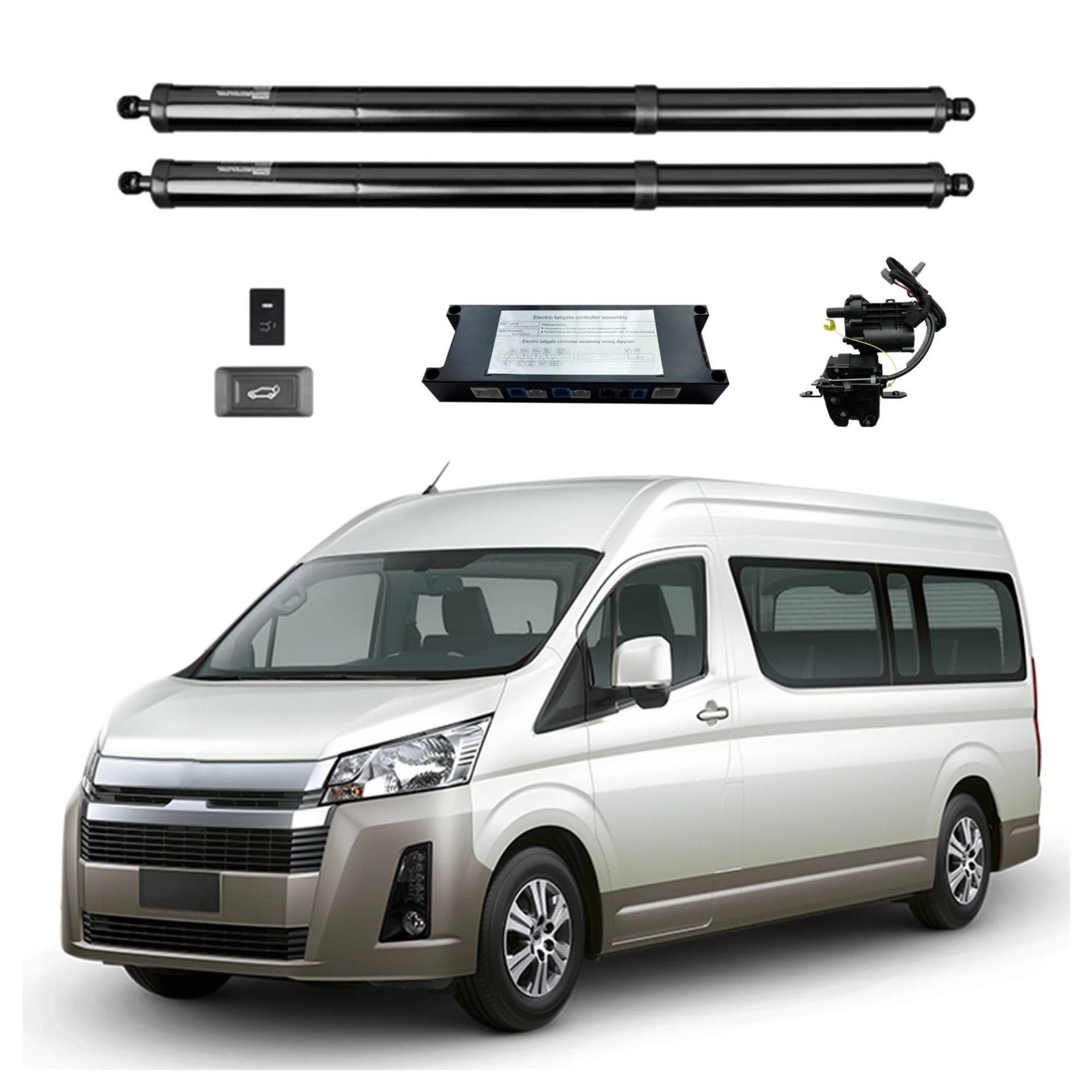 Antriebseinheit Heckklappe Gasdruckfeder Für Toyota Für HiAce H300 2020 2021 2022 2023 2024 Elektrische Heckklappe Power Heckklappe Mit Fernbedienung Funktion(Car Suction Lock) von BOHHO