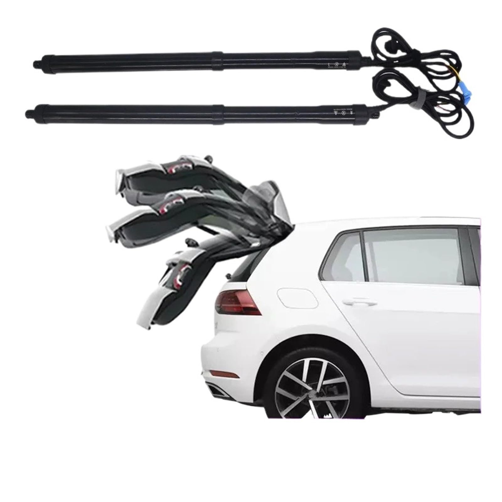 Antriebseinheit Heckklappe Gasdruckfeder Für VW Für Golf 2012-2022 Power Heckklappe Elektrische Heckklappe Lift Auto Kofferraum Auto Öffnen Schließen Tor Kit Deckel(with Kick Sensor) von BOHHO