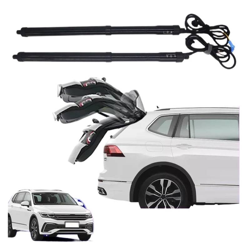 Antriebseinheit Heckklappe Gasdruckfeder Für VW Für Tiguan 2010-2024 Elektrische Heckklappe Intelligenz Elektrischer Kofferraumantrieb Fußkicksensor Hecktür Power Kit Türschließer(with Kick Sensor) von BOHHO