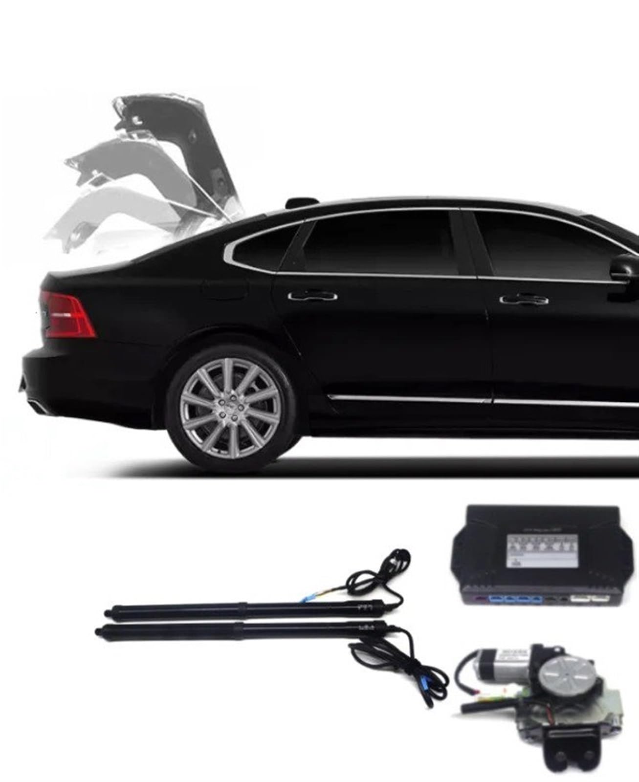 Antriebseinheit Heckklappe Gasdruckfeder Für Volvo S90 2017 2018 2019 2020 2021 2022 2023 Elektrische Heckklappe Hebebühne Auto Automatische Kofferraum Öffnung Drift Stick Kit(with Kick Sensor) von BOHHO