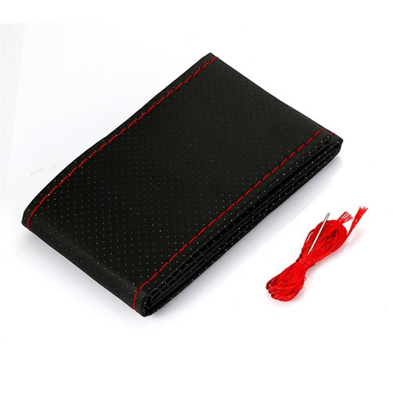 Auto Innen Zubehör Auto Lenkrad Abdeckung Nadeln Und Geflecht Faden Leder Auto Abdeckungen Suite 3 Farbe DIY Textur Weiche Auto Zubehör Auto Innenraum Zubehör(Red) von BOHHO