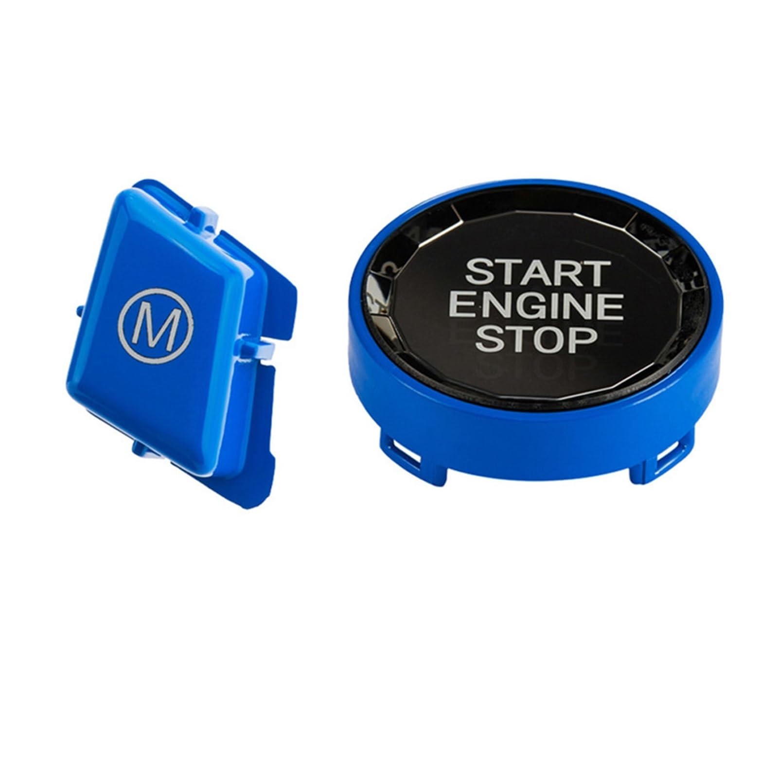 Auto Innen Zubehör Für 1 3 Serie E82 E87 E90 E92 E93 M3 X1 E84 Auto Lenkrad Start Stop Motor Schalter Taste Abdeckung Ersetzen Auto Innenraum Zubehör(Blue A-2) von BOHHO