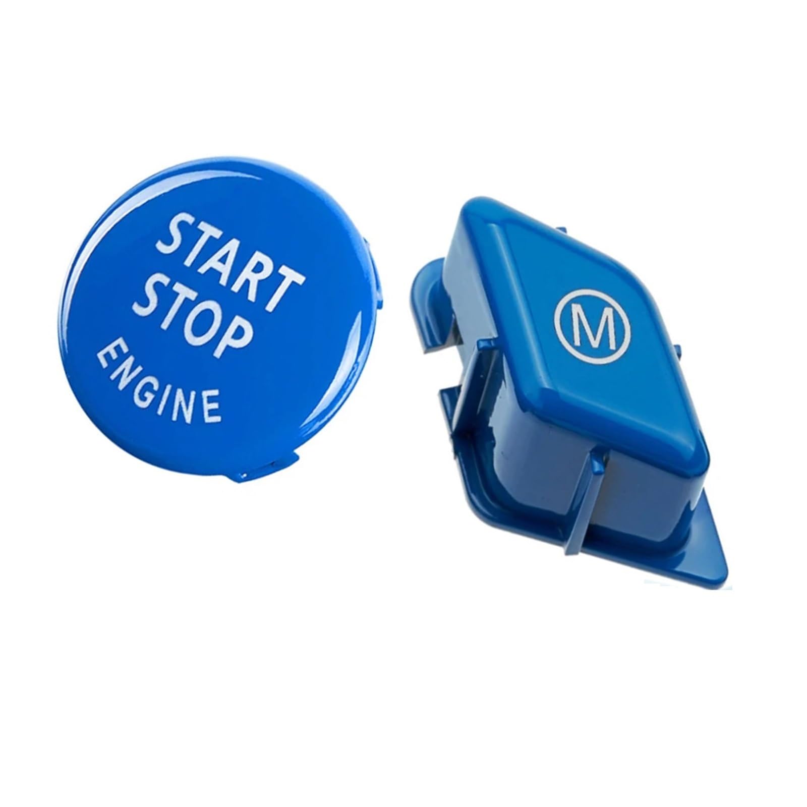 Auto Innen Zubehör Für 1 3 Serie E82 E87 E90 E92 E93 M3 X1 E84 Auto Lenkrad Start Stop Motor Schalter Taste Abdeckung Ersetzen Auto Innenraum Zubehör(Blue B) von BOHHO