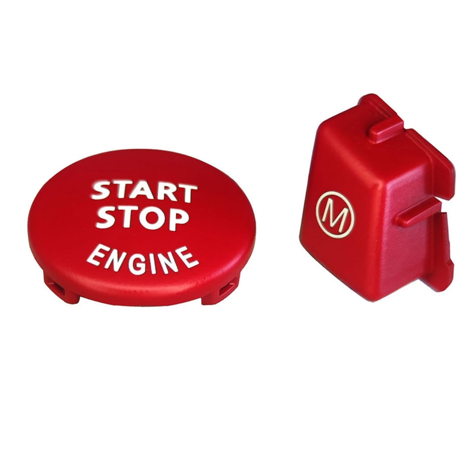 Auto Innen Zubehör Für 1 3 Serie E82 E87 E90 E92 E93 M3 X1 E84 Auto Lenkrad Start Stop Motor Schalter Taste Abdeckung Ersetzen Auto Innenraum Zubehör(Matte Red A) von BOHHO