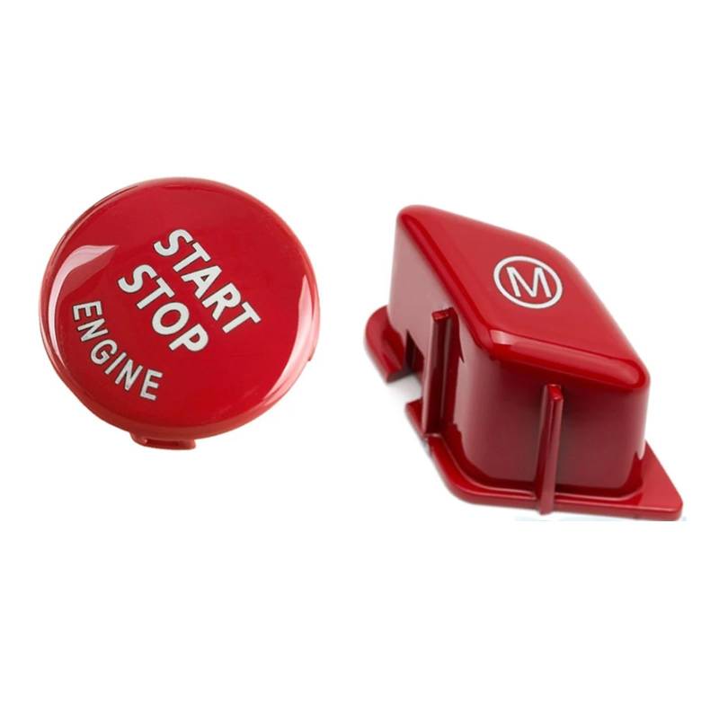 Auto Innen Zubehör Für 1 3 Serie E82 E87 E90 E92 E93 M3 X1 E84 Auto Lenkrad Start Stop Motor Schalter Taste Abdeckung Ersetzen Auto Innenraum Zubehör(Red B) von BOHHO