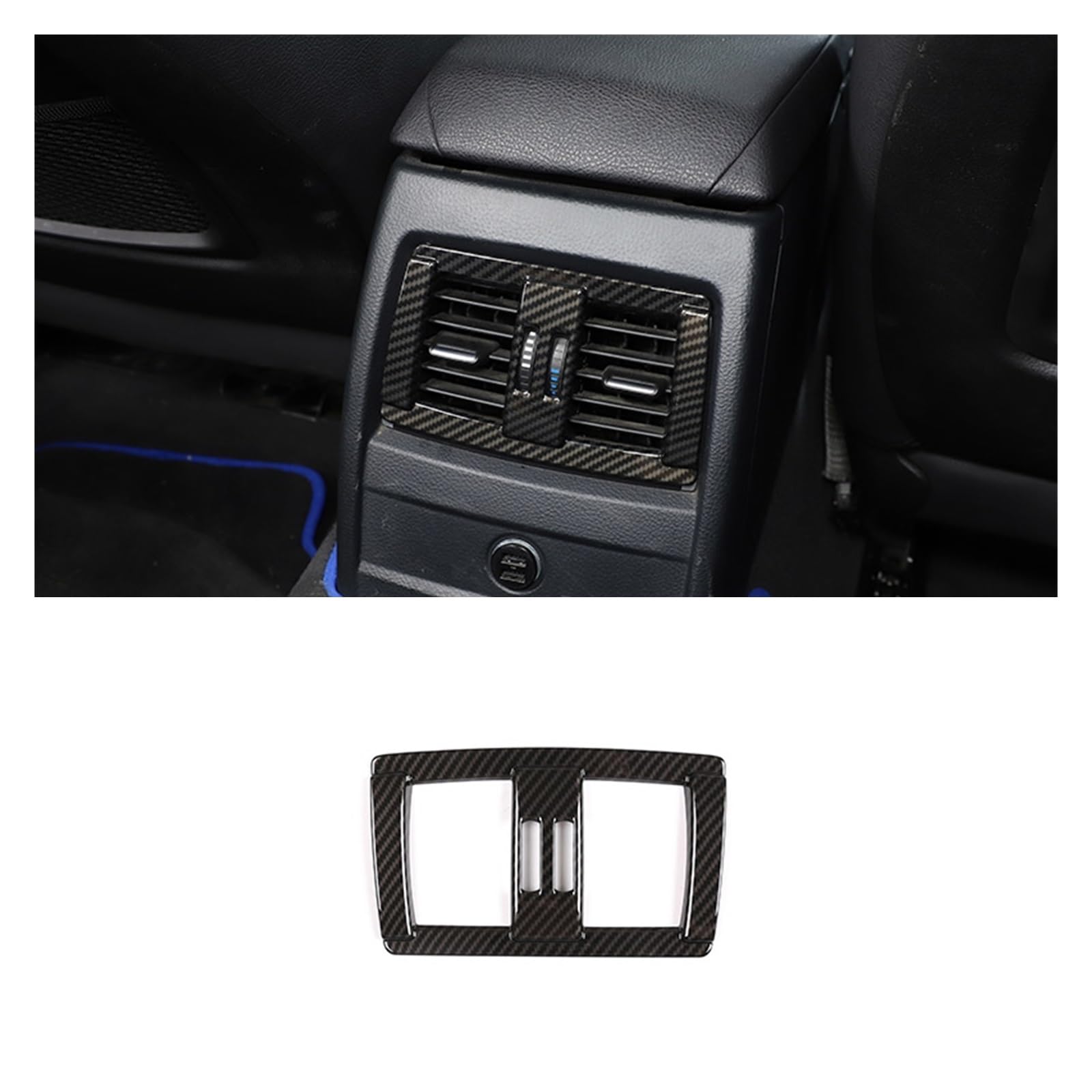 Auto Innen Zubehör Für 3 4 Serie 3GT F30 F31 F32 F34 F36 ABS Auto Armlehne Box Hinten Klimaanlage Air Outlet Rahmen Abdeckung Trim Auto Zubehör Auto Innenraum Zubehör(Style A Carbon Fiber) von BOHHO