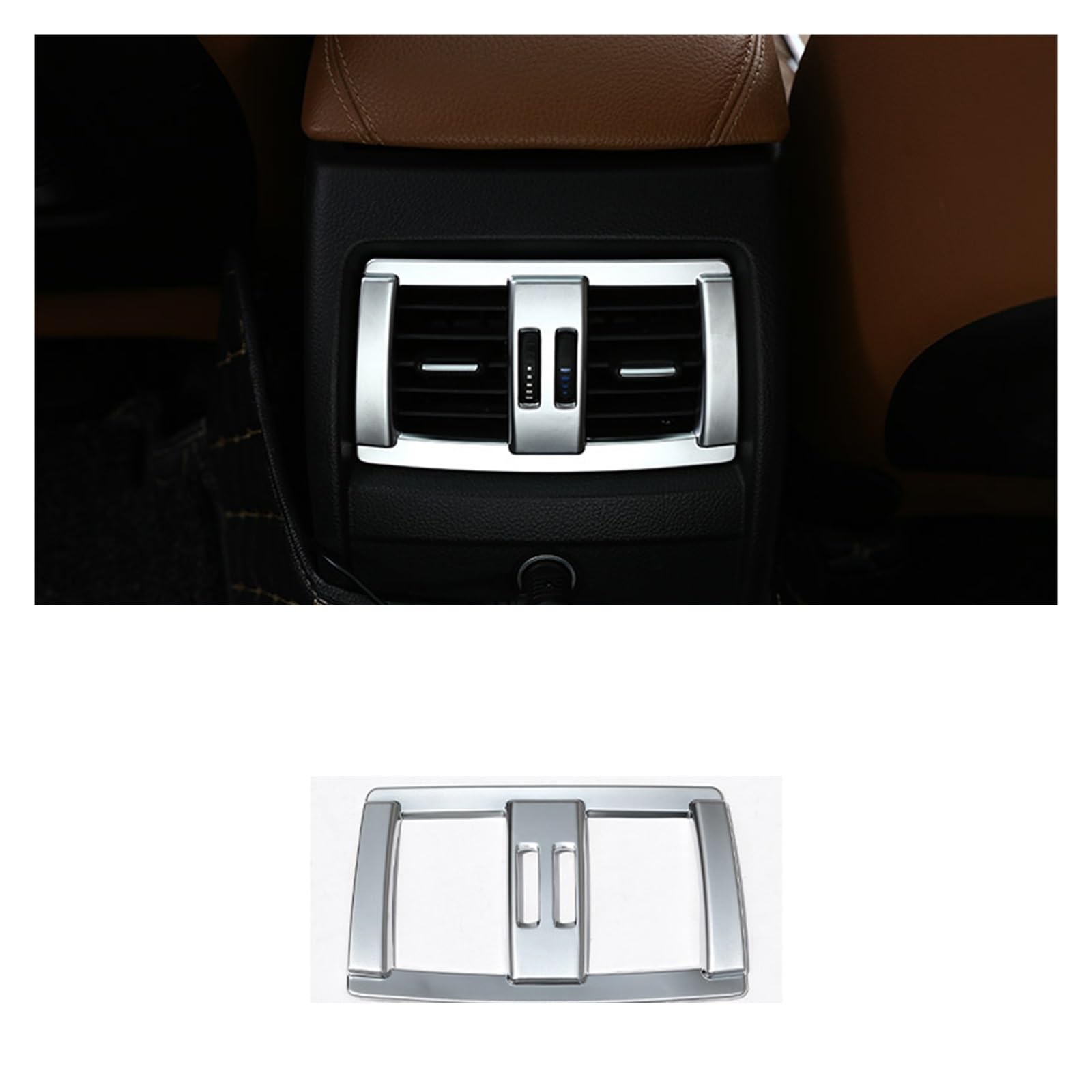 Auto Innen Zubehör Für 3 4 Serie 3GT F30 F31 F32 F34 F36 ABS Auto Armlehne Box Hinten Klimaanlage Air Outlet Rahmen Abdeckung Trim Auto Zubehör Auto Innenraum Zubehör(Style A Silver) von BOHHO