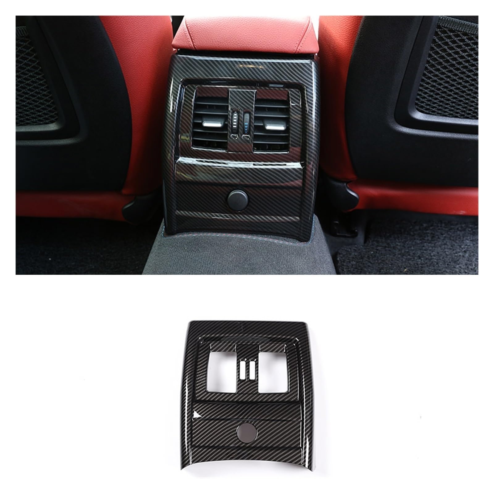 Auto Innen Zubehör Für 3 4 Serie 3GT F30 F31 F32 F34 F36 ABS Auto Armlehne Box Hinten Klimaanlage Air Outlet Rahmen Abdeckung Trim Auto Zubehör Auto Innenraum Zubehör(Style B Carbon Fiber) von BOHHO