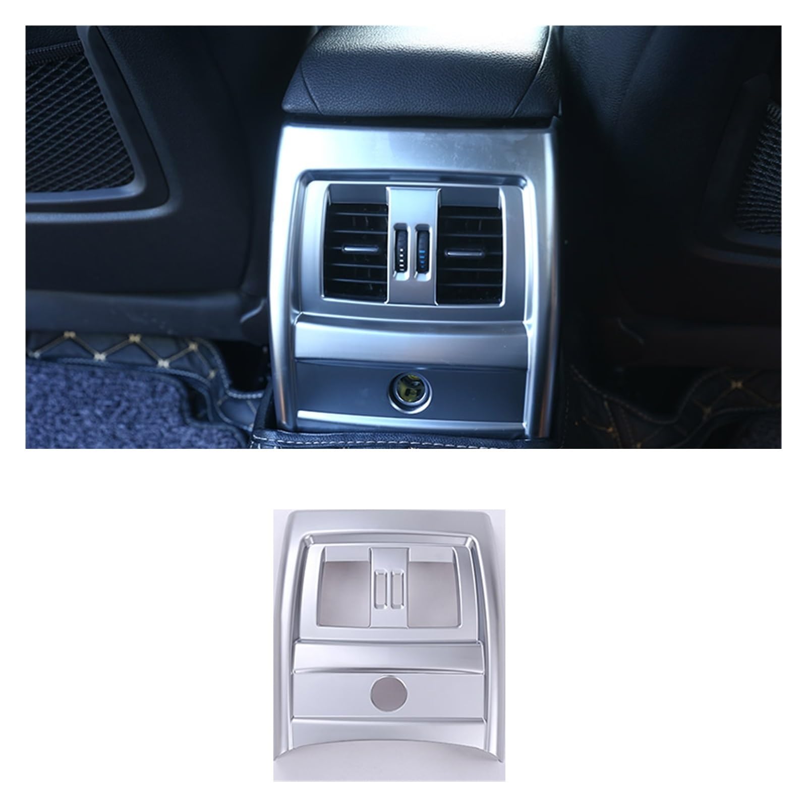 Auto Innen Zubehör Für 3 4 Serie 3GT F30 F31 F32 F34 F36 ABS Auto Armlehne Box Hinten Klimaanlage Air Outlet Rahmen Abdeckung Trim Auto Zubehör Auto Innenraum Zubehör(Style B Silver) von BOHHO