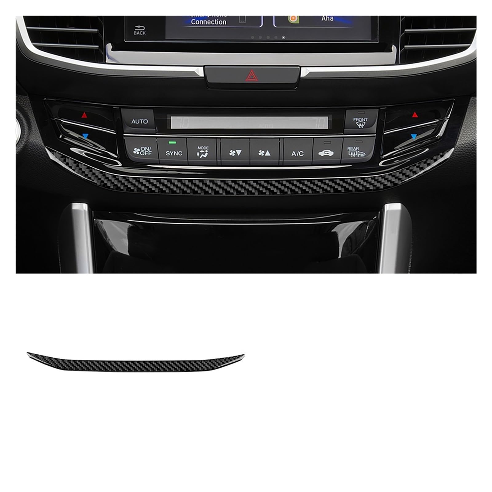 Auto Innen Zubehör Für Accord 2013 2014 2015 2016 2017 LHD Auto AC Schalter Rahmen Innen Trim Zubehör Weiche Carbon Faser Aufkleber Auto Innenraum Zubehör(Black Carbon) von BOHHO