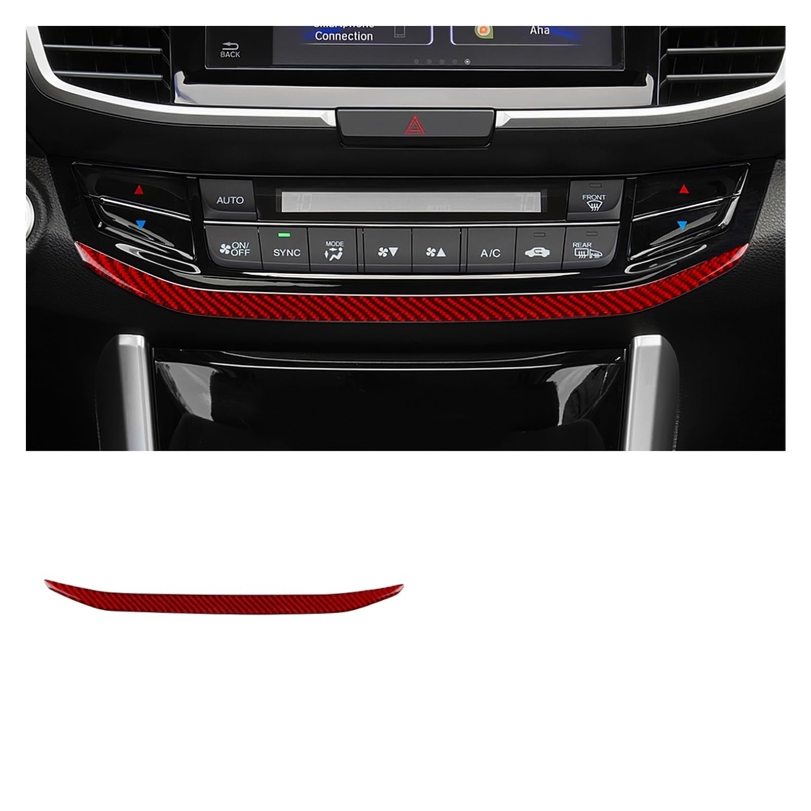 Auto Innen Zubehör Für Accord 2013 2014 2015 2016 2017 LHD Auto AC Schalter Rahmen Innen Trim Zubehör Weiche Carbon Faser Aufkleber Auto Innenraum Zubehör(Red Carbon) von BOHHO