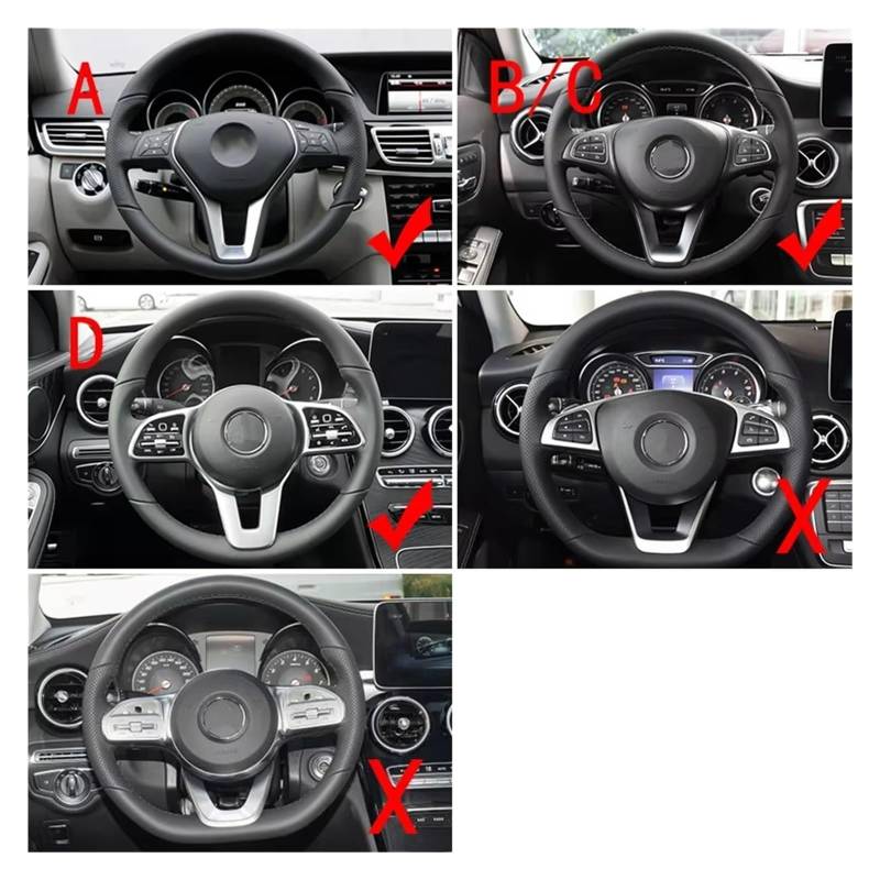 Auto Innen Zubehör Für Benz ABCE Für CLA Für GLA Für GLC Für GLB Für GLE Für GLS Klasse Auto Lenkrad Control Schalter Taste Trim Rahmen Innen Zubehör Auto Innenraum Zubehör(D Style Carbon fiber) von BOHHO